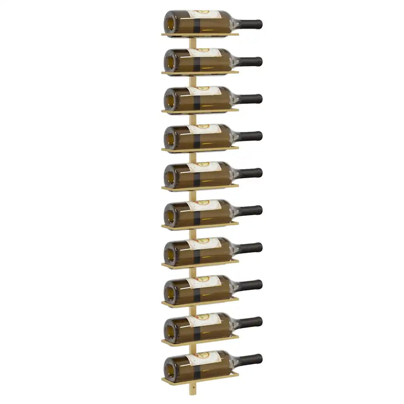 Wall-mounted Wine Rack for 10 Bottles Gold Metal