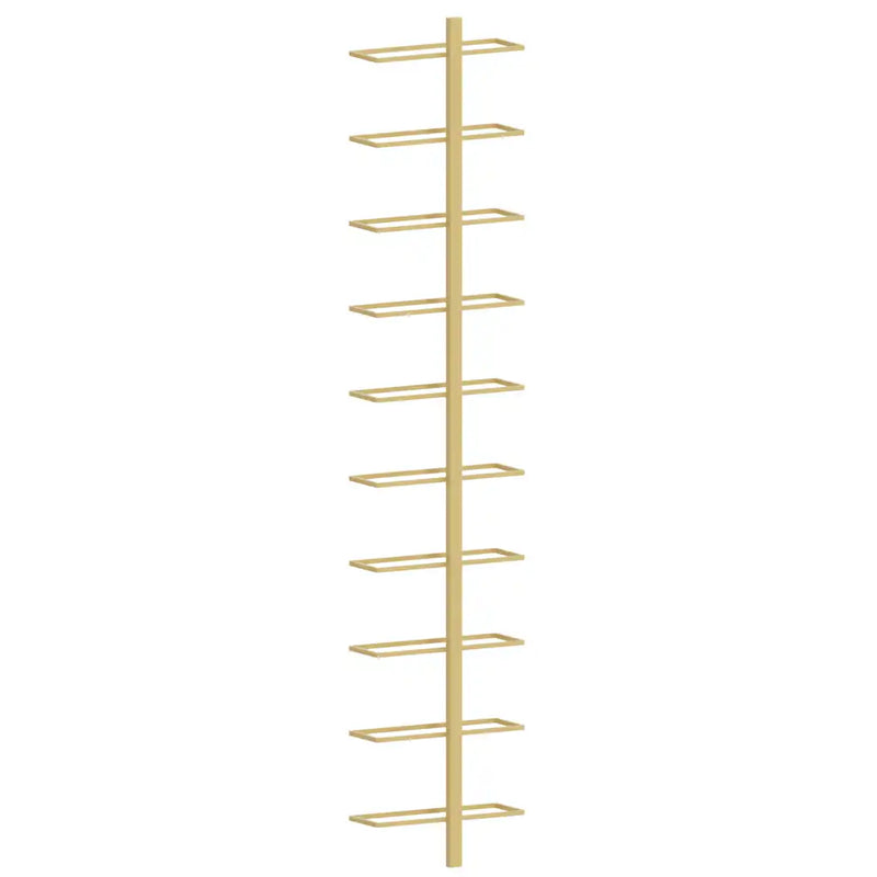 Wall-mounted Wine Rack for 10 Bottles Gold Metal