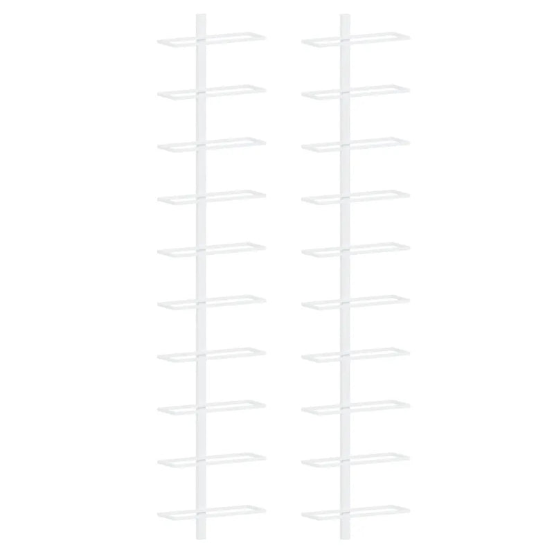 Wall-mounted Wine Rack for 10 Bottles 2 pcs White Metal