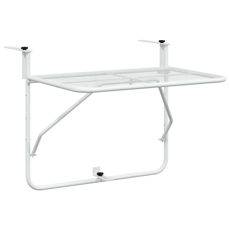 Balcony Table White 60x40 cm Steel