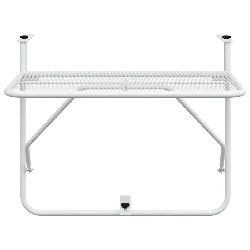 Balcony Table White 60x40 cm Steel