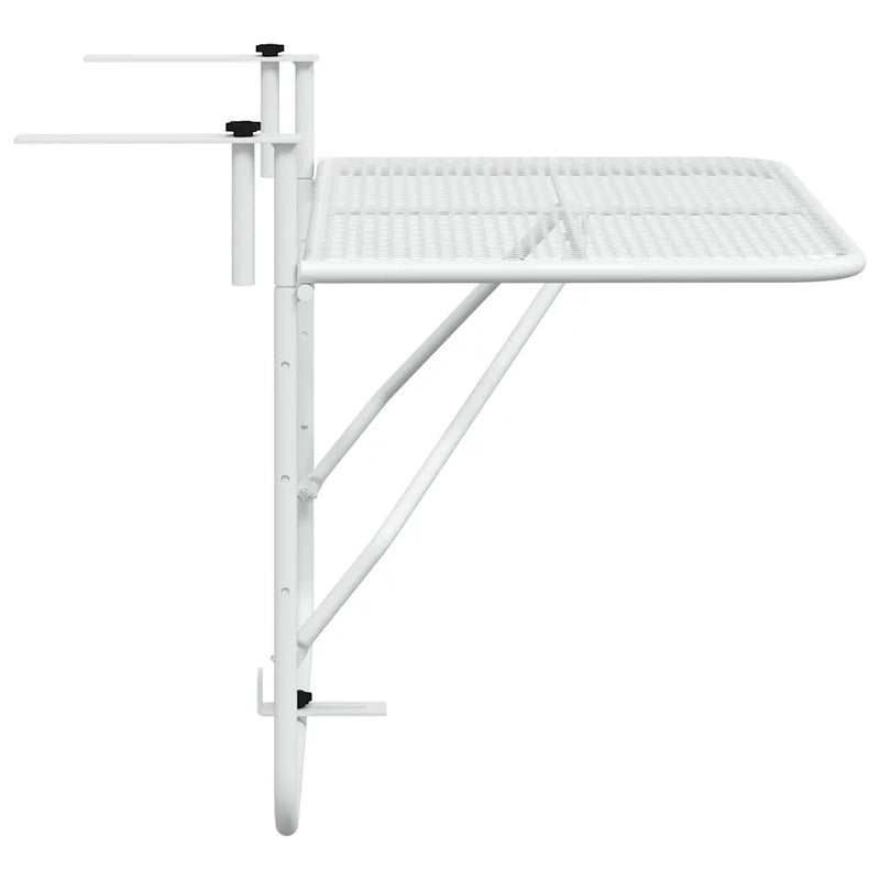 Balcony Table White 60x40 cm Steel