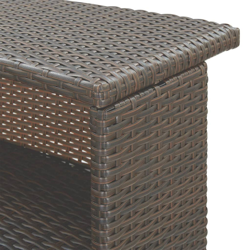 vidaXL 3 Piece Garden Bar Set with Cushions Poly Rattan Brown
