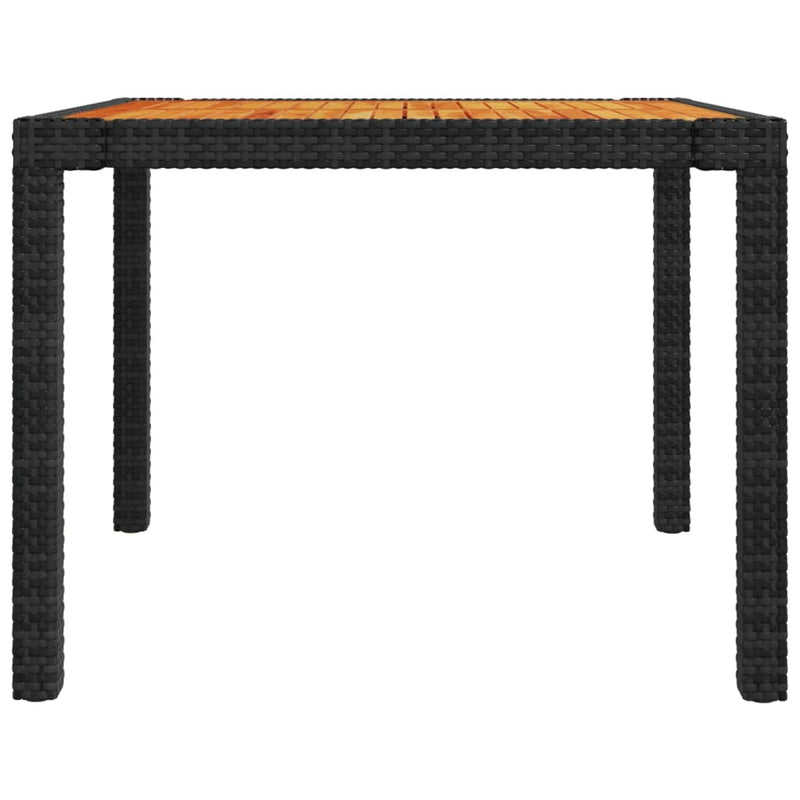 vidaXL 3 Piece Outdoor Dining Set with Cushions Poly Rattan Black