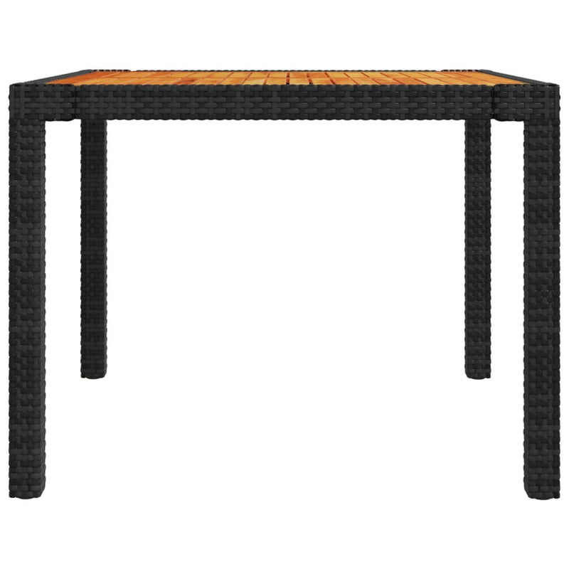 vidaXL 5 Piece Outdoor Dining Set with Cushions Poly Rattan Black