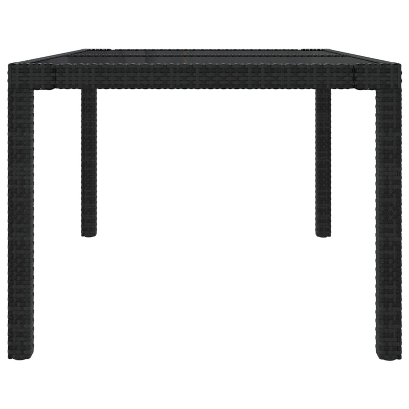 vidaXL 7 Piece Outdoor Dining Set with Cushions Poly Rattan Black
