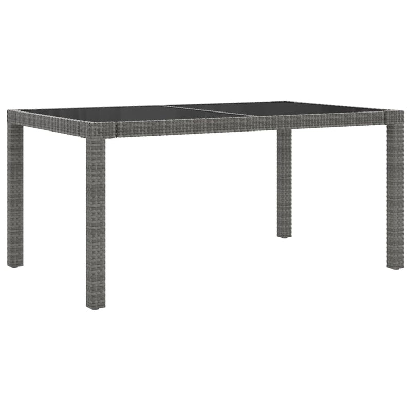 vidaXL 7 Piece Outdoor Dining Set with Cushions Poly Rattan Black and Grey