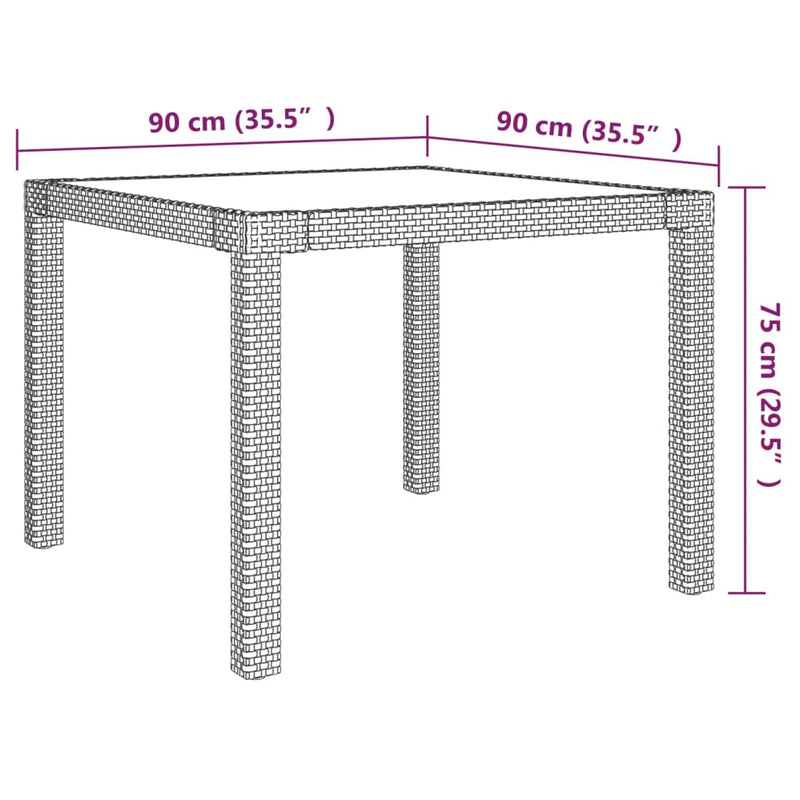 vidaXL 7 Piece Outdoor Dining Set with Cushions Poly Rattan Black and Grey