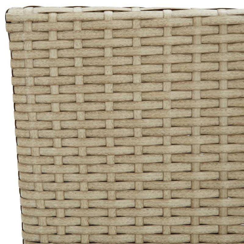 vidaXL 5 Piece Garden Dining Set with Cushions Poly Rattan Beige