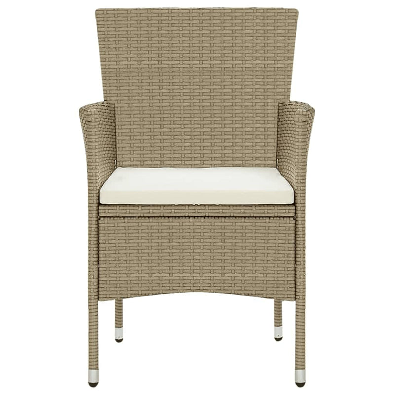 vidaXL 9 Piece Garden Dining Set with Cushions Poly Rattan Beige