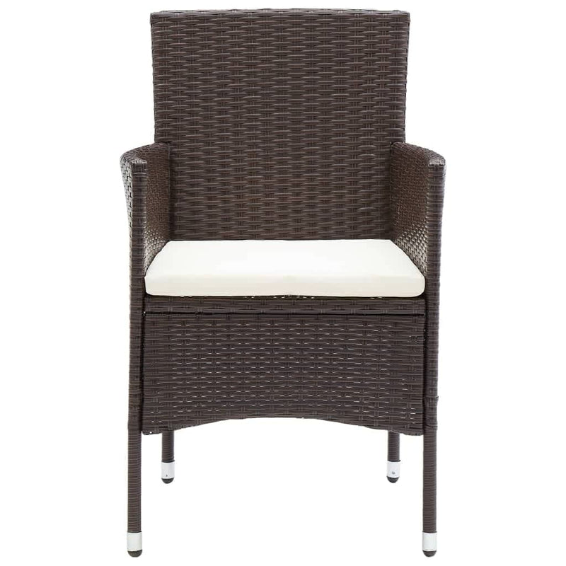 vidaXL 9 Piece Garden Dining Set with Cushions Poly Rattan Brown