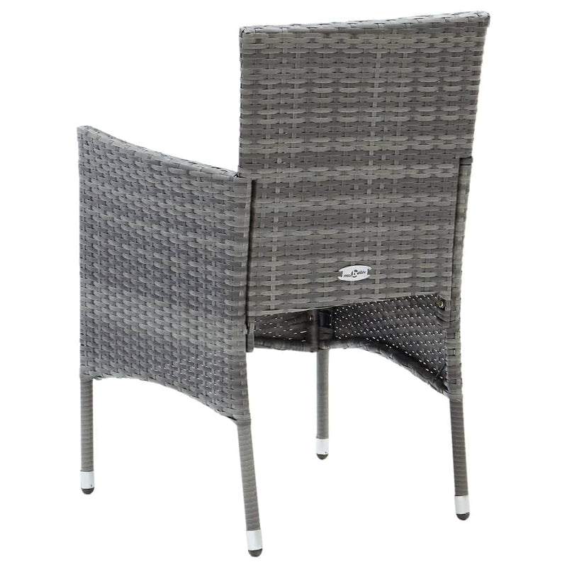 vidaXL 9 Piece Garden Dining Set with Cushions Poly Rattan Grey