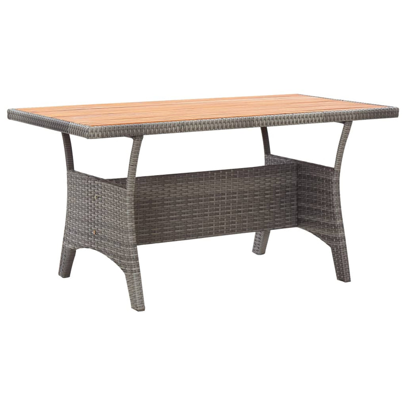 vidaXL 3 Piece Garden Dining Set Poly Rattan and Solid Wood Acacia