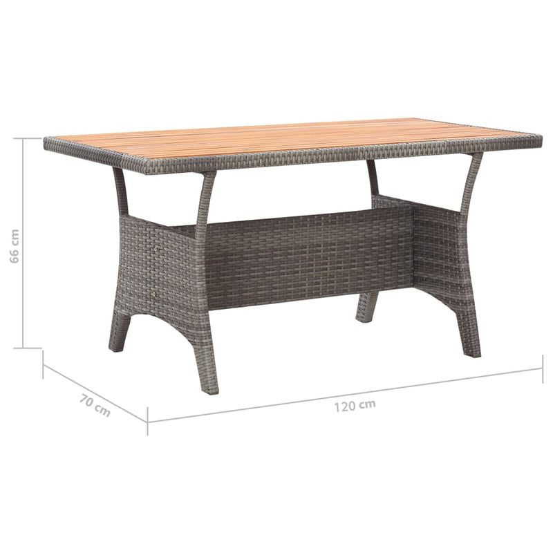 vidaXL 3 Piece Garden Dining Set Poly Rattan and Solid Wood Acacia