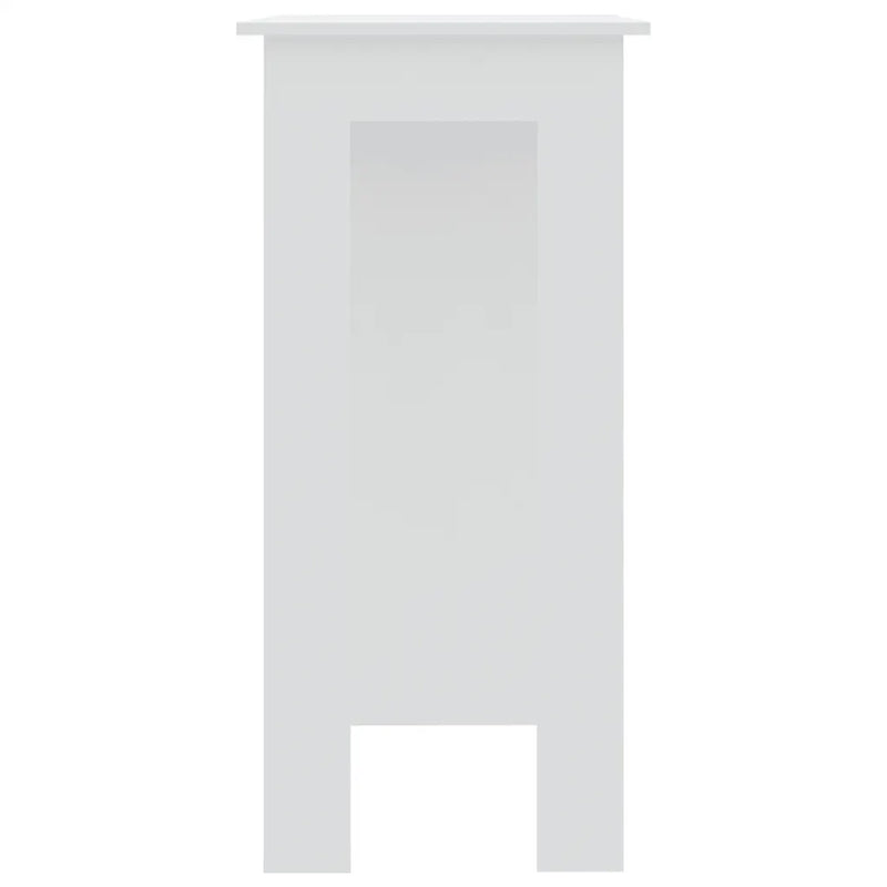 Bar Table with Shelf White 102x50x103.5 cm Engineered Wood