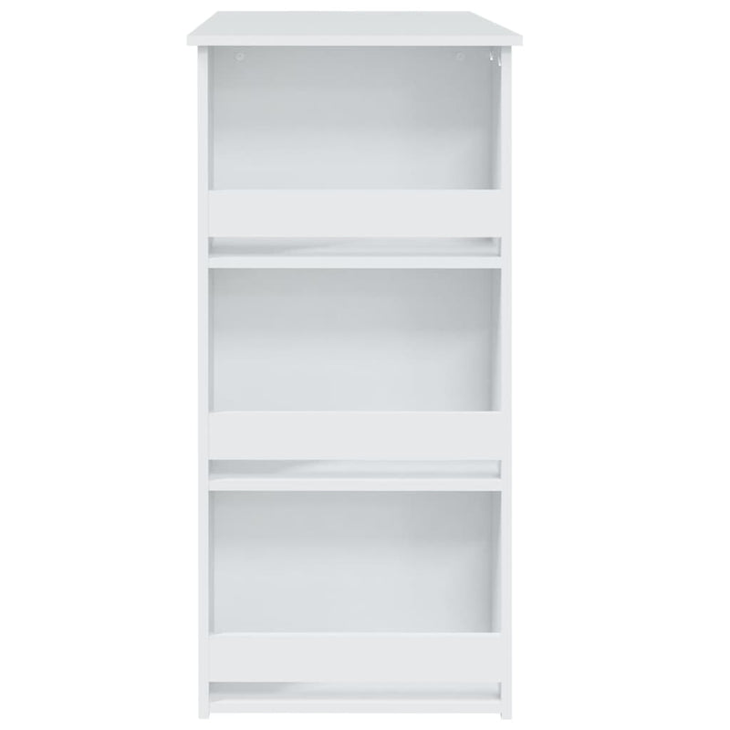 vidaXL Bar Table with Storage Rack White 102x50x103.5 cm Engineered Wood
