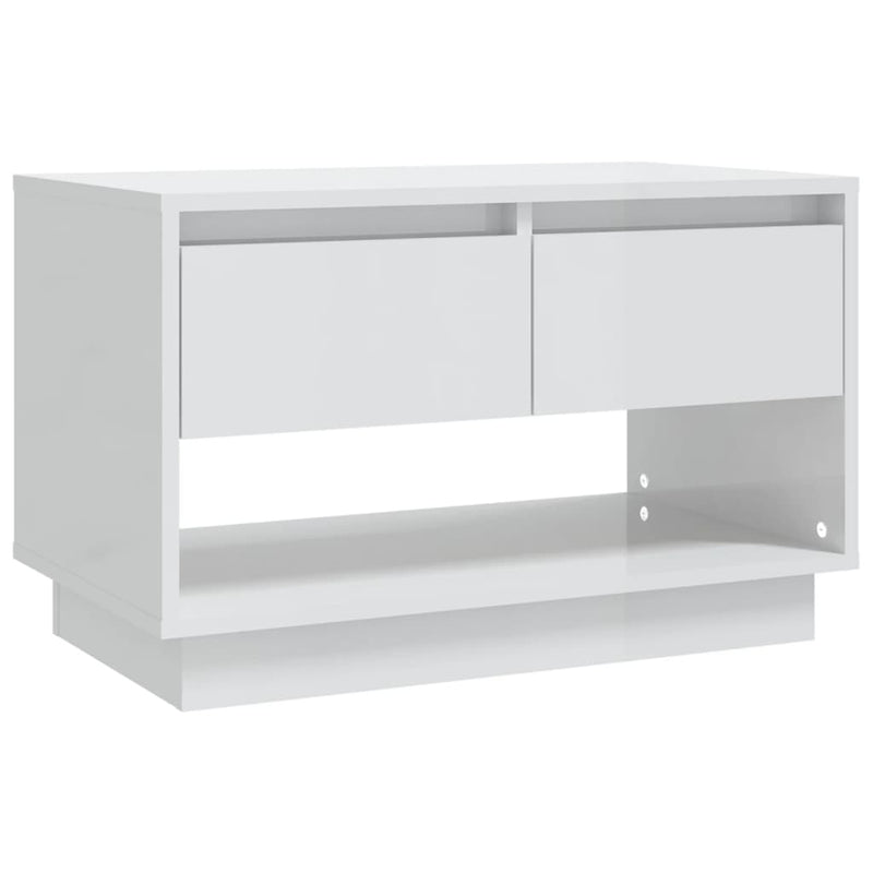 vidaXL TV Cabinet High Gloss White 70x41x44 cm Engineered Wood