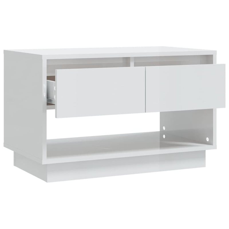 vidaXL TV Cabinet High Gloss White 70x41x44 cm Engineered Wood