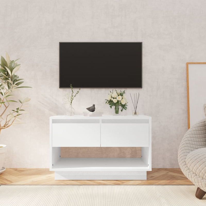 vidaXL TV Cabinet High Gloss White 70x41x44 cm Engineered Wood