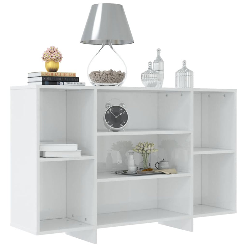 vidaXL Sideboard High Gloss White 120x30x75 cm Engineered Wood