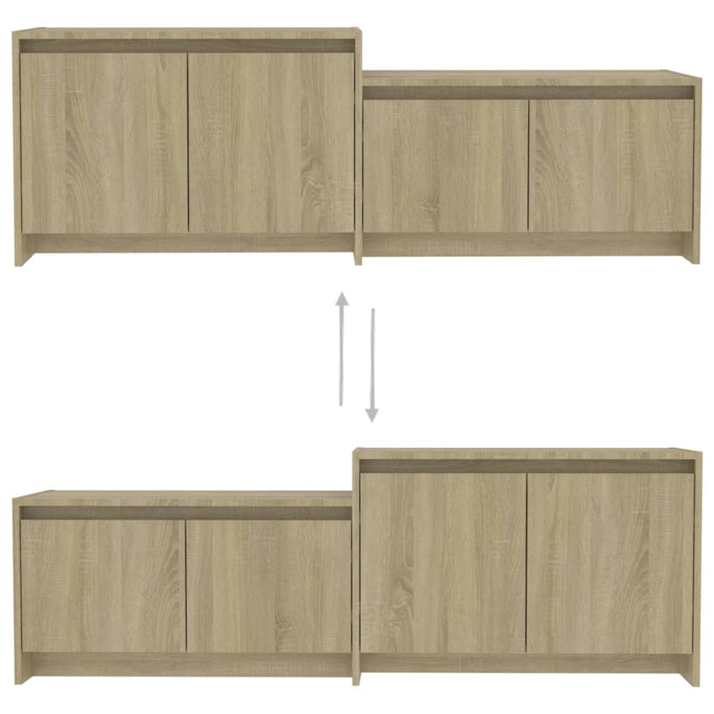 vidaXL TV Cabinet Sonoma Oak 146.5x35x50 cm Engineered Wood