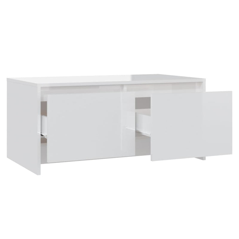 vidaXL Coffee Table High Gloss White 90x50x41.5 cm Engineered Wood