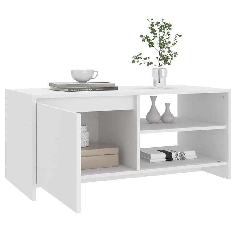 vidaXL Coffee Table White 102x50x45 cm Engineered Wood