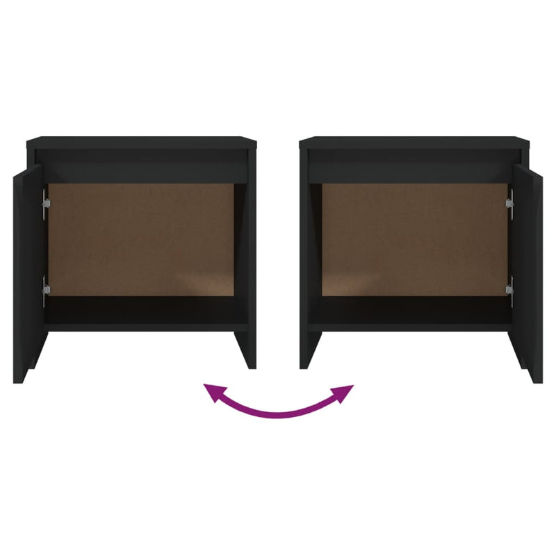 vidaXL Bedside Cabinets 2 pcs Black 45x34x44.5 cm Engineered Wood