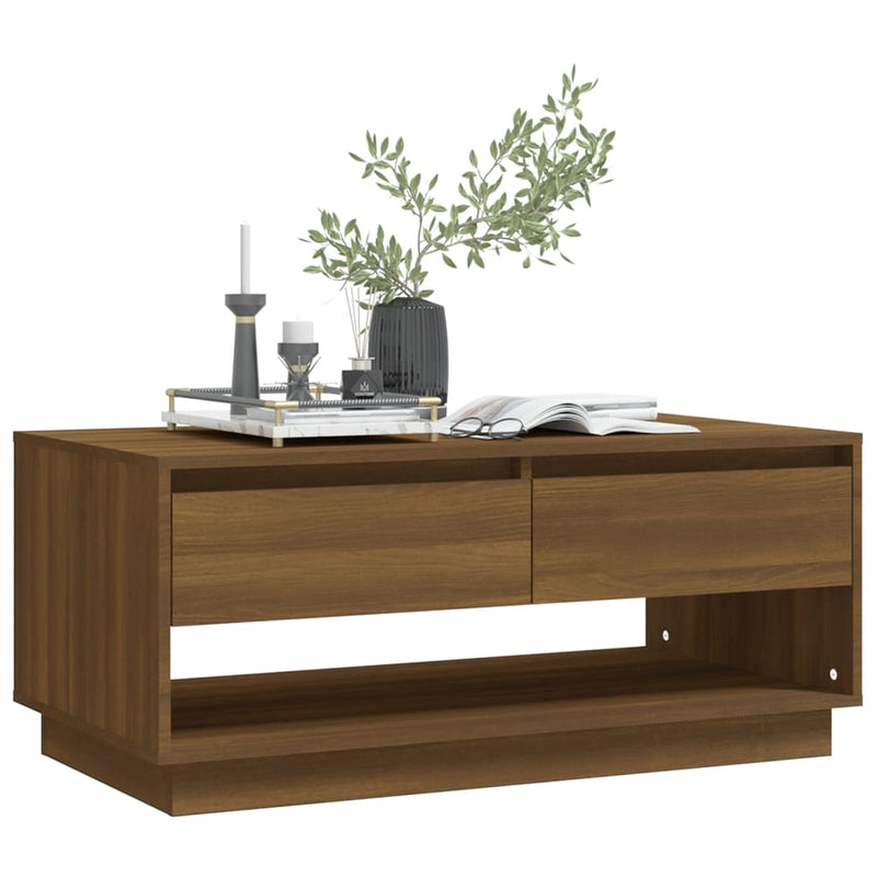 vidaXL Coffee Table Brown Oak 102.5x55x44 cm Engineered Wood