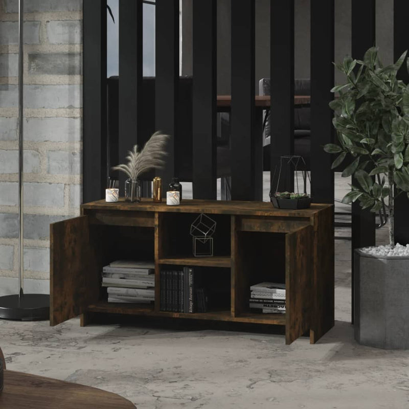 vidaXL TV Cabinet Smoked Oak 102x37.5x52.5 cm Engineered Wood
