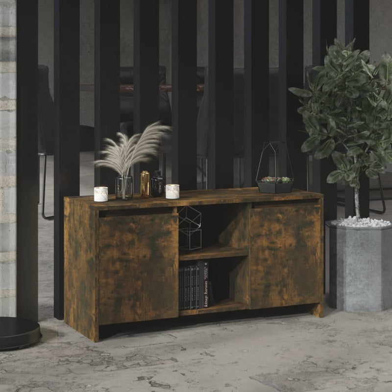 vidaXL TV Cabinet Smoked Oak 102x37.5x52.5 cm Engineered Wood