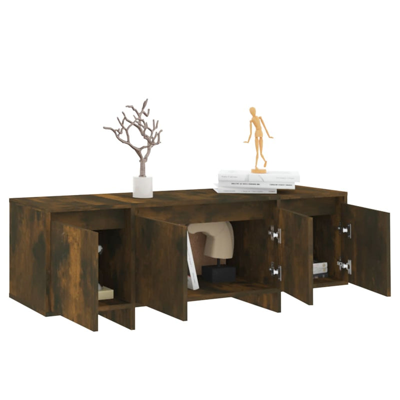 vidaXL TV Cabinet Smoked Oak 120x30x40.5 cm Engineered Wood