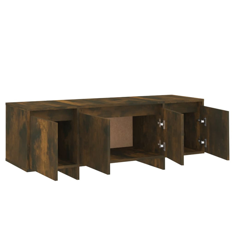 vidaXL TV Cabinet Smoked Oak 120x30x40.5 cm Engineered Wood