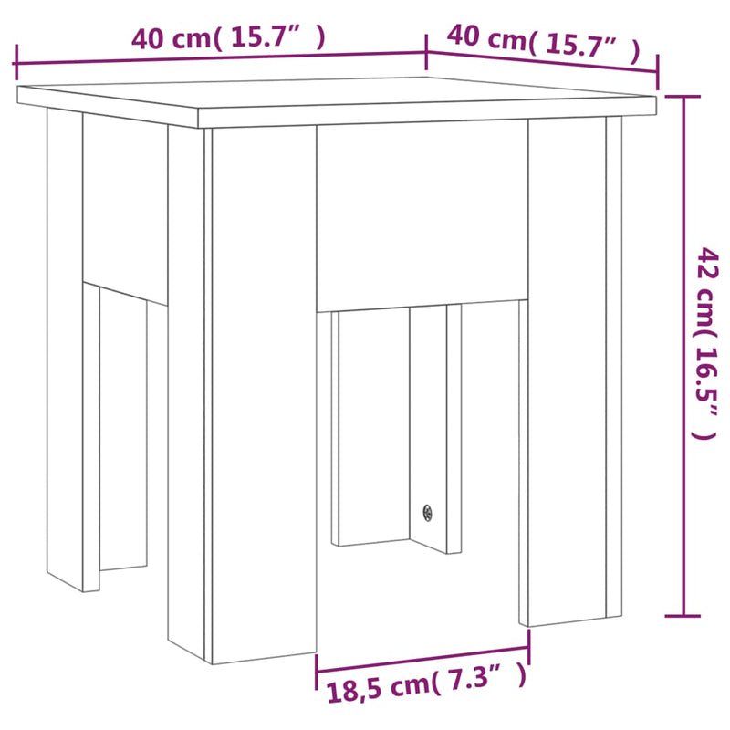 vidaXL Coffee Table Grey Sonoma 40x40x42 cm Engineered Wood