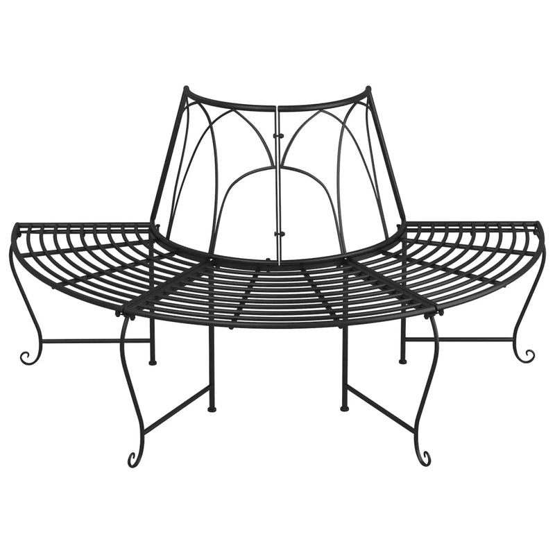 Half Round Tree Bench ��159 cm Black Steel