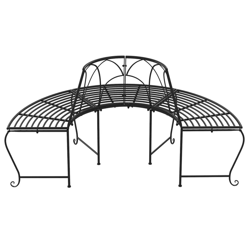 Half Round Tree Bench ��159 cm Black Steel