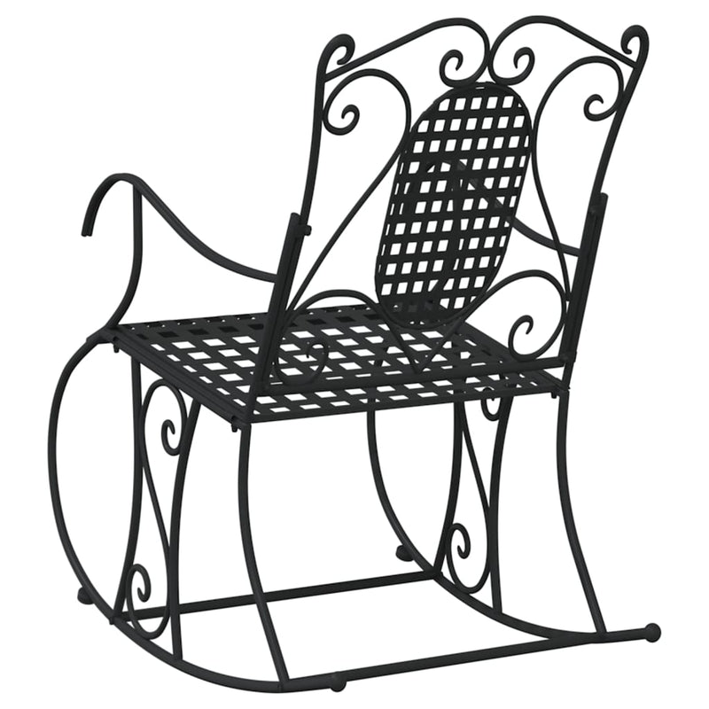 vidaXL Rocking Bench 84 cm Black Steel