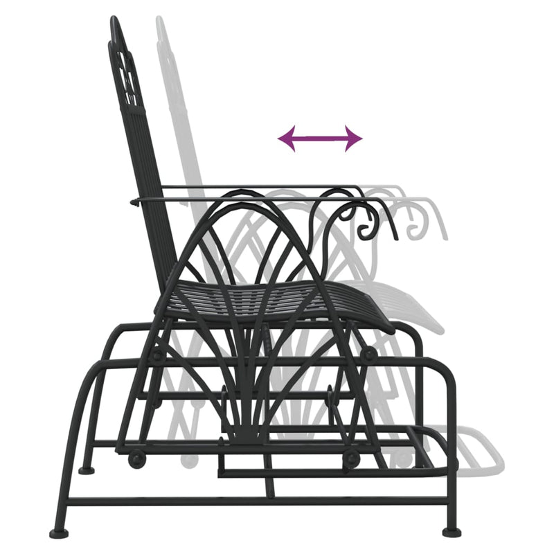 vidaXL Glider Bench 61 cm Black Steel