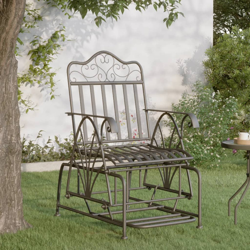 vidaXL Glider Bench 61 cm Black Steel