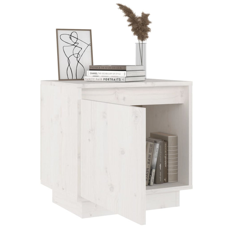 vidaXL Bedside Cabinet White 40x30x40 cm Solid Wood Pine