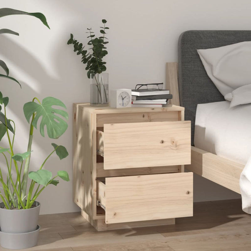 vidaXL Bedside Cabinet 40x35x50 cm Solid Wood Pine
