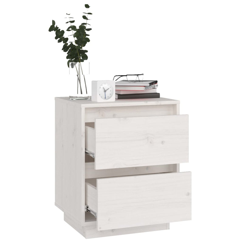 vidaXL Bedside Cabinets 2 pcs White 40x35x50 cm Solid Wood Pine