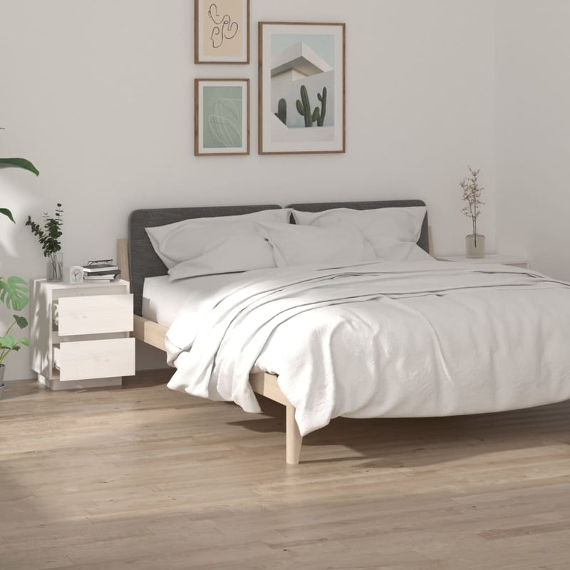 vidaXL Bedside Cabinets 2 pcs White 40x35x50 cm Solid Wood Pine