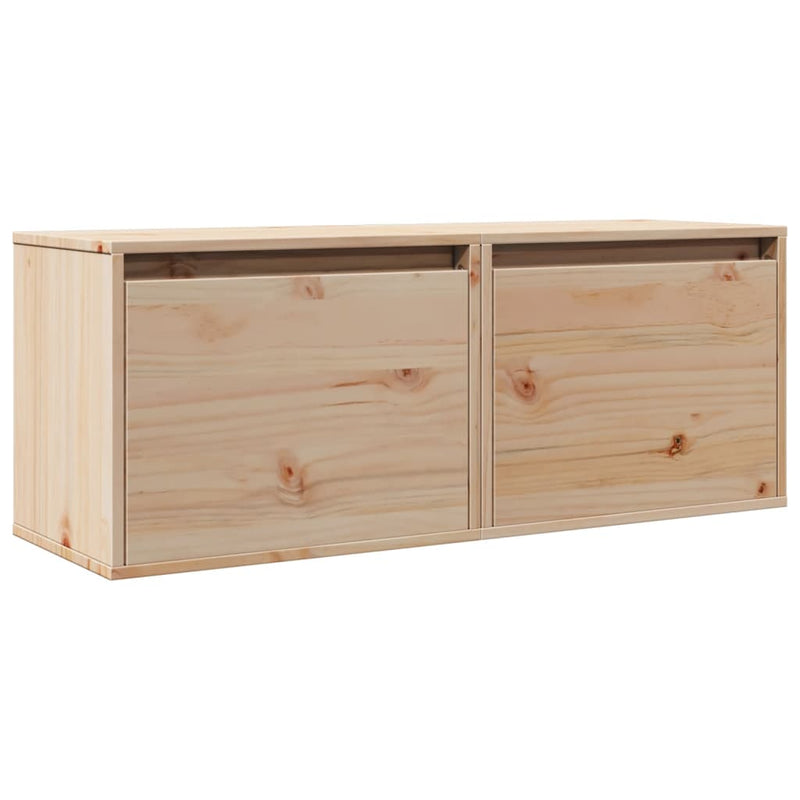 vidaXL Wall Cabinets 2 pcs 45x30x35 cm Solid Wood Pine