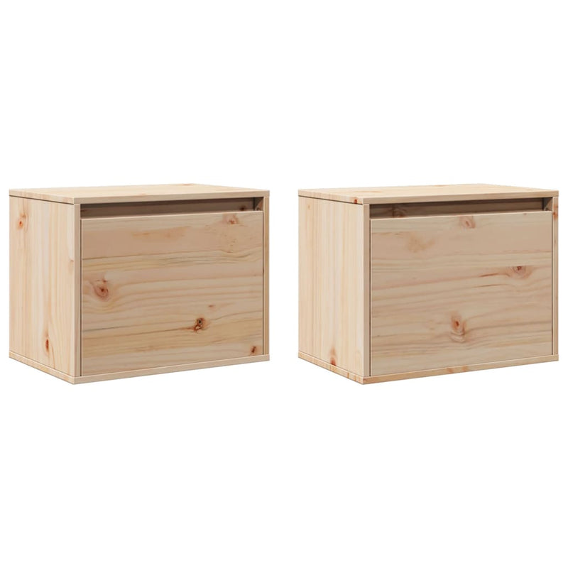 vidaXL Wall Cabinets 2 pcs 45x30x35 cm Solid Wood Pine