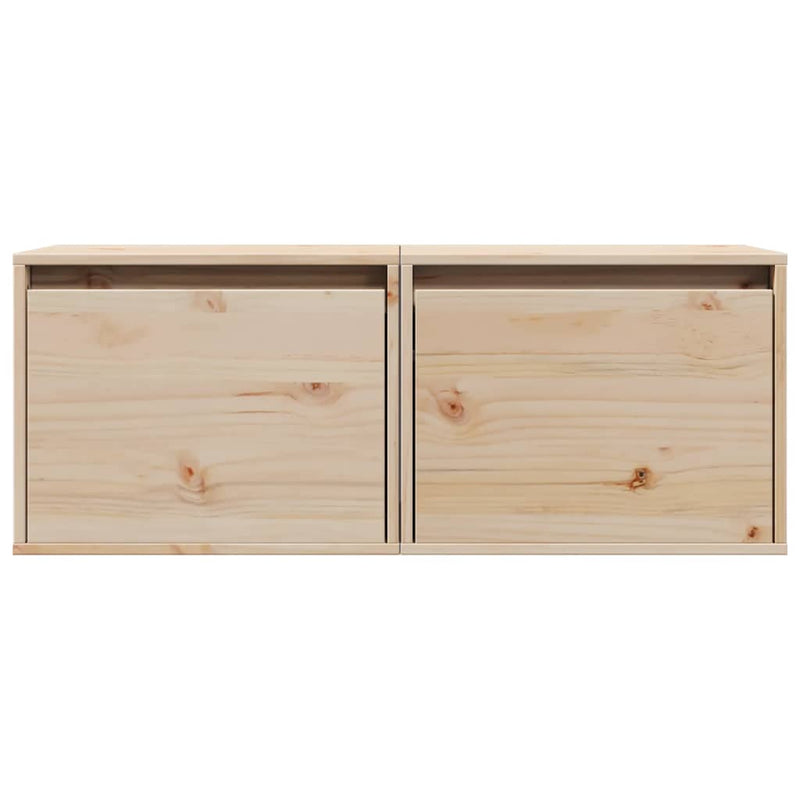 vidaXL Wall Cabinets 2 pcs 45x30x35 cm Solid Wood Pine