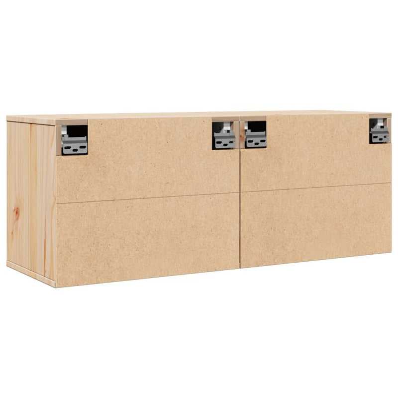 vidaXL Wall Cabinets 2 pcs 45x30x35 cm Solid Wood Pine