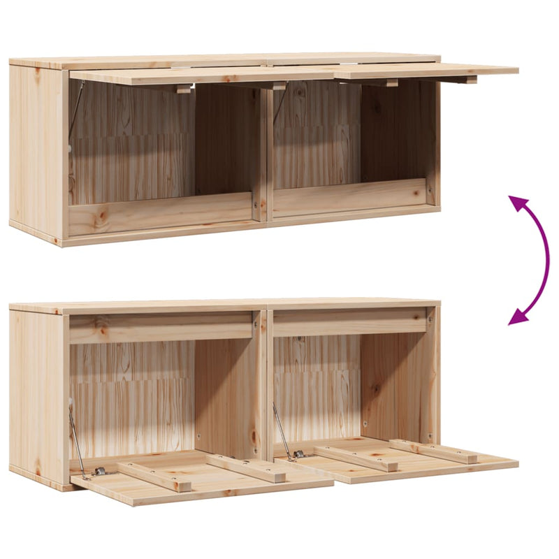 vidaXL Wall Cabinets 2 pcs 45x30x35 cm Solid Wood Pine