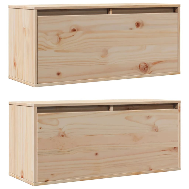 vidaXL Wall Cabinets 2 pcs 80x30x35 cm Solid Wood Pine