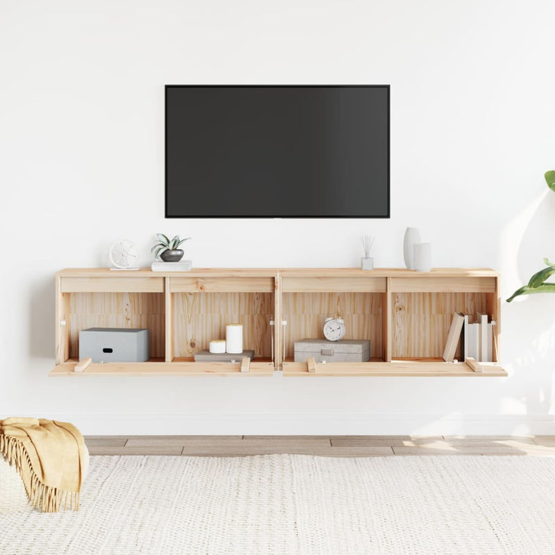 vidaXL Wall Cabinets 2 pcs 80x30x35 cm Solid Wood Pine